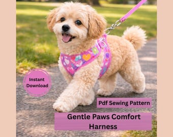 Patron de couture pour harnais pour chien | Gilet ajustable pour animaux de compagnie, adapté aux débutants (patron PDF)