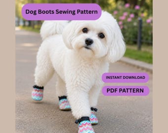 Dog Boots Sewing Pattern, Pet Booties DIY, Printable Sizes xs-xxl (pdf Pattern)