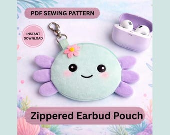 Zippered Earbud Pouch Sewing Pattern PDF – Instant Download