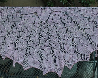 Pinkish Lavender 100 Percent Soft Merino Wool Lace Full Size Shawl or Wrap