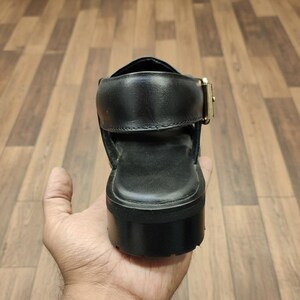Woven Leather Slingback Clogs - Black Leather Mules, Men's Summer Shoes image 7