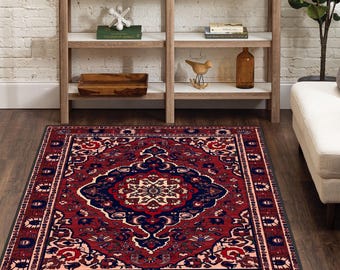 Madellion Teppich, Teppich im Antik-Look, Dekorativer Waschbarer rutschfester Teppich, Türkischer Teppich 200x300, Teppich für Wohnzimmer Schlafzimmer