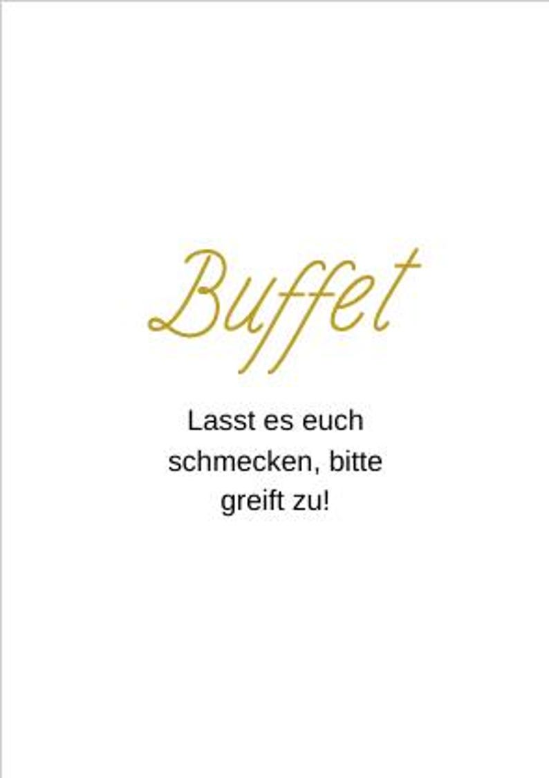 Script Text Buffet Wedding Signs and Table Numbers in Gold - Etsy
