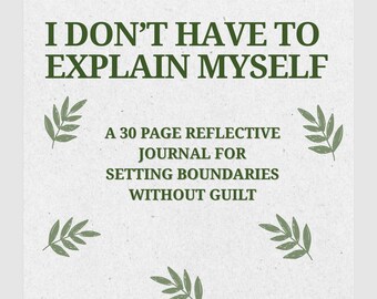 Boundaries Journal | Self-Reflection Workbook | Mental Health & Self-Care Journal | Printable PDF
