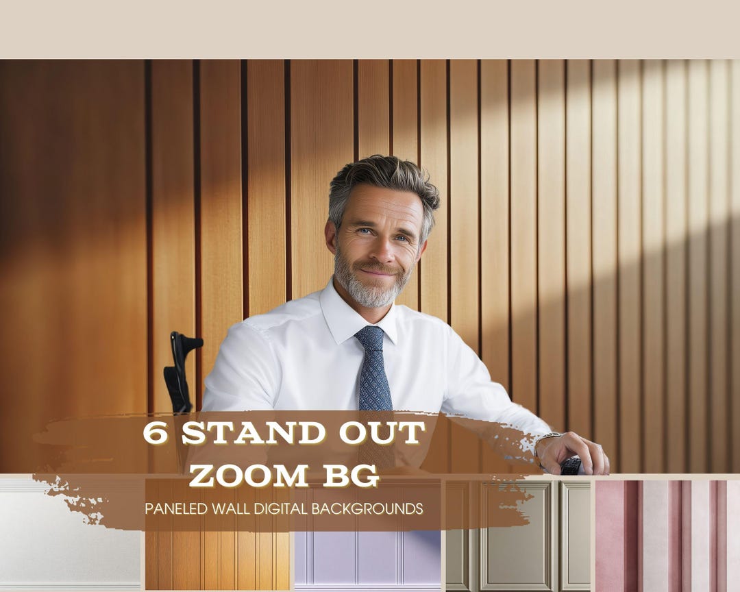 Professional Zoom Backgrounds| Paneled Office Wall Jpgs in Different ...