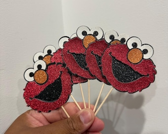 Elmo Cake Toppers: 2.5" Party Decorations, Set of 12