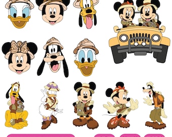 Mickey Safari PNG, Mickey Safari SVG, Mickey Safari Clipart, Mickey Digital Papers, Mickey Birthday, Animal Kingdom PNG, Animal Kingdom svg