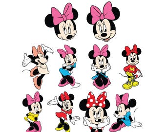 Minnie Mouse SVG, Princesa Svg, Cumpleaños de Minnie Mouse, La casa de Minnie Mouse, Cabeza de Minnie Svg, Descarga instantánea de SVG