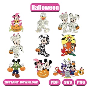 Halloween Mickeyy And Friends Svg Bundle, Trick Or Treat Svg, Spooky Vibes Svg, Halloween Family Trip Svg,Halloween Svg,Halloween Mickey Png