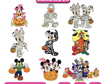 Halloween Mickeyy And Friends Svg Bundle, Trick Or Treat Svg, Spooky Vibes Svg, Halloween Family Trip Svg,Halloween Svg,Halloween Mickey Png