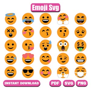 Pacote Emoji Svg 2025, Design em Camadas svg 2025, Arquivos Vetoriais, SVG para Cricut - PNG, Svg, Arquivo de Corte svg para Cricut, Silhueta svg