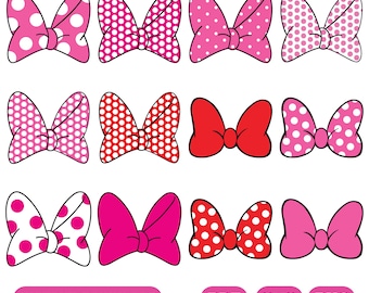 Minnie Bow Svg, Bow Svg, png bundle for cricut, Minnie Bow Silhouette, Polka Dot Bow Svg, Minnie Mouse Clipart, Digital Download