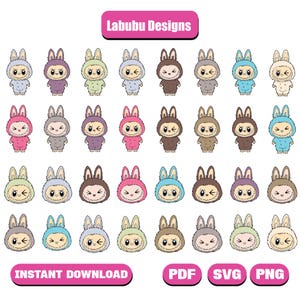 Labubu Designs SvgBundle, Labubu Svg, Labubu Png, Laser Cut Labubu, Vector Digital , File for Cricut, Labubu Character, Instant Download svg