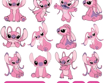 Stitch and Angel Svg Png Bundle, Stitch love, Stitch Svg, Png, Stitch Love Svg, Angel, Stitch With Angel Svg , Stitch Couple Svg