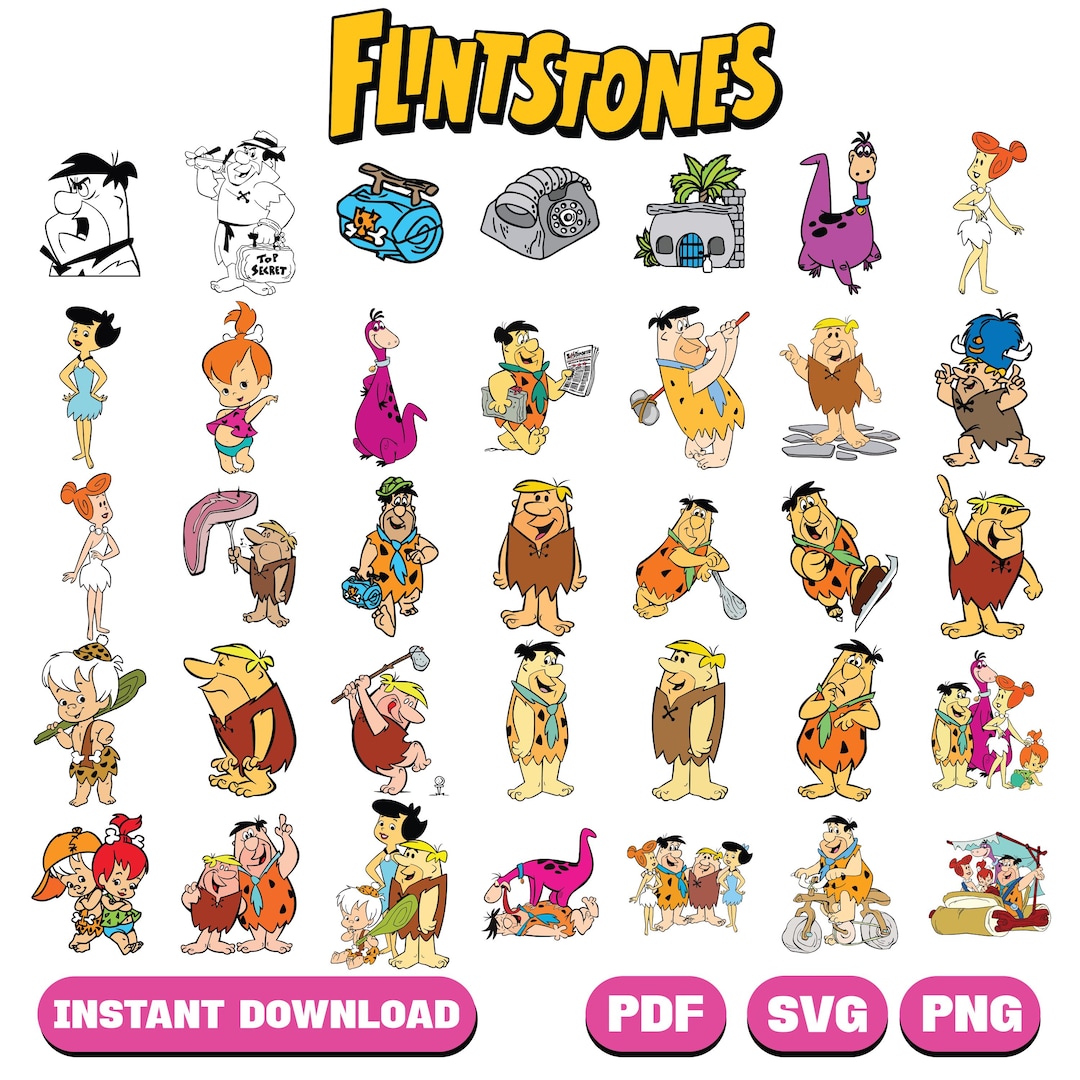 Flintstones Svg Bundle, Flinstones PNG, the Flinstones Cartoon Movie ...
