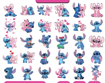 Stitch and Angel SVG Bundle, Stitch Svg, Stitch Couple Svg, Stitch Love Svg, Angel Love Svg, Stitch And Angel Svg , Angel SVG Bundle