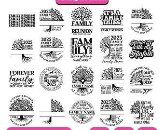 Albero genealogico della riunione di famiglia 2025 SVG PNG, Disegni di albero genealogico in formato SVG, Le nostre radici sono profonde SVG per la riunione di famiglia, Famiglia in formato SVG, Magliette per la riunione di famiglia, Cricut