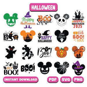 Halloween Mouse And Friends Svg Bundle, Spooky Vibes Svg, Trick Or Treat Svg, Halloween Family Trip Svg, digital download