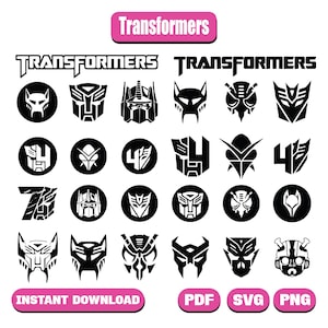 Transformers SVG, Transformer SVG Faces, Transformers Clipart SVG, Decal svg, Transformers Logo layered svg, Transformers svg Bundle