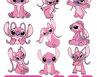 Stitch And Lilo SVG, Stitch svg out-line bundle, Angel svg, stitch clipart, stitch png, lilo Cartoon Svg, stitch svg cricut, silhouette svg