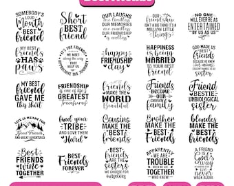 2025 Beste Freunde-Svg-Bundle, Freundschaft Tag SVG, Freundschaft Zitate, Freunde geschnitten, Sofort Download svg