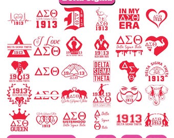 Delta Sigma Theta svg-png-paket, Delta Sigma SVG, 1913 AEO Clipart svg, Delta Sigma Theta-tecken, svg, omedelbar nedladdning