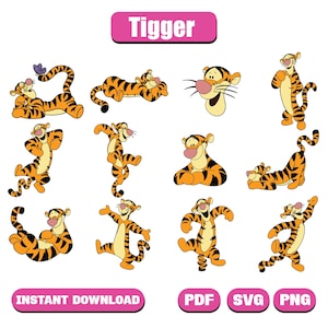 Teigetje SVG-bundel, Teigetje SVG, Teigetje gesneden bestand SVG, Teigetje gezicht SVG, gelaagde Teigetje SVG, Teigetje snijden-bestand, Winnie de Poeh-svg