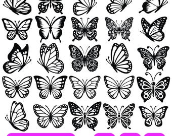 Butterfly Bundle SVG Files, Butterfly SVG Layered, Butterfly Files for Cricut, Butterfly, Butterflies Svg, Silhouette Floral Butterfly SVG