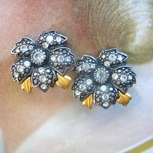 Orecchini vintage con strass di Joan Rivers ~ a clip