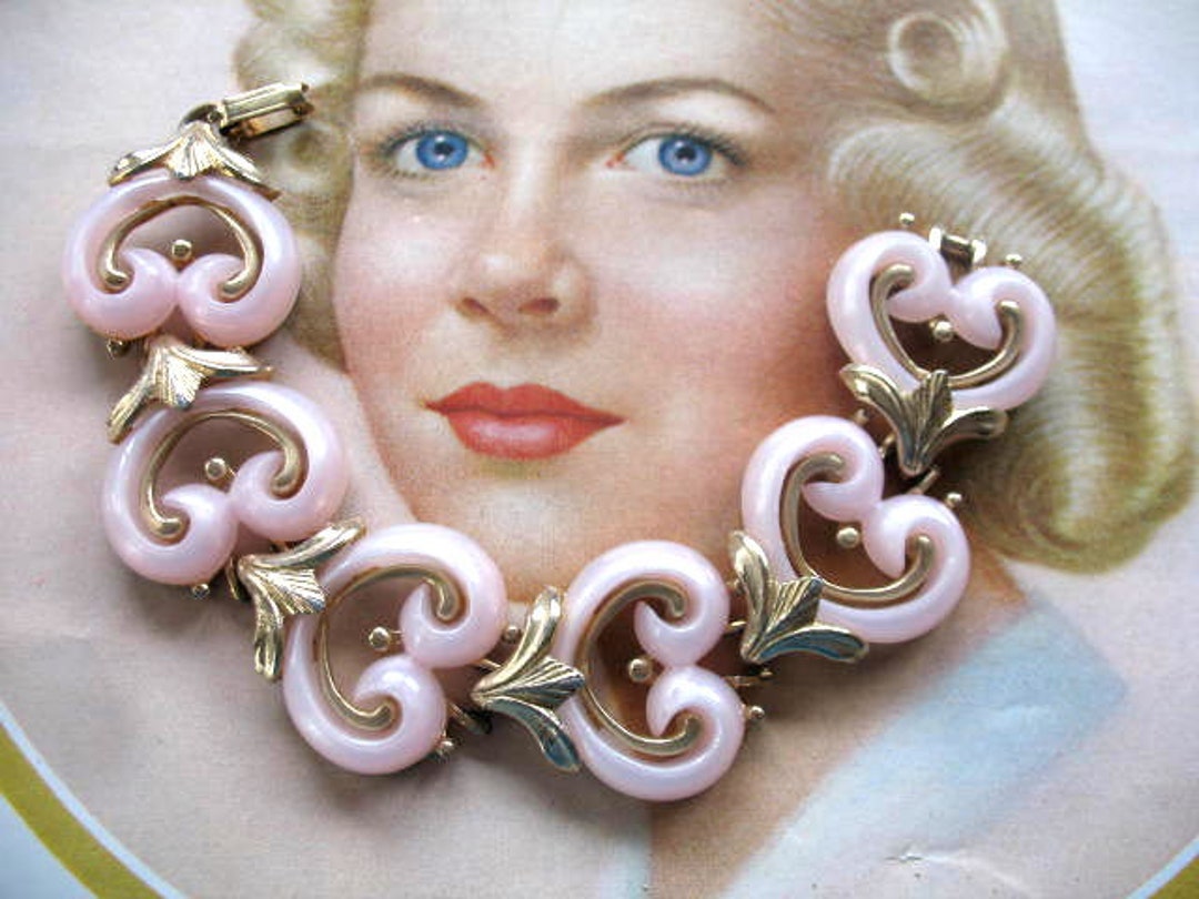 Vintage Thermoset Bracelet Pink Etsy