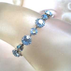 Vintage Weiss AB Blue Rhinestone Bracelet