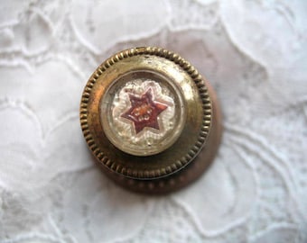 Vintage Antique Paper Weight Glass Picture Nail ~ Patent 1868