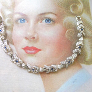 Vintage Swarovski Crystal & Blue Rhinestone Bracelet