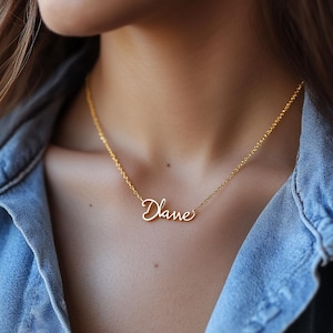 Collar con nombre personalizado / Joyería con nombre personalizada / Collar delicado / Collar con nombre para mujer / Collar con letras / Collar con nombre de oro y plata