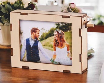 Custom Rolling Photo Frame | Personalized Wooden Picture Frame | Anniversary, Wedding & Engagement Gift | Home Decor Photography Frame