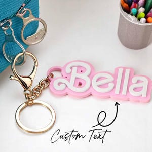 Custom Backpack Name Tag | Personalized Bag Charm Keychain | Bogg Bag Accessory | Gift for Her, Kids, or Teachers | Custom Backpack Tag