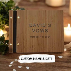 Custom Engraved Wedding Guest Book | Personalized Vow Book & Album | Wedding Gift Decor | Guestbook for Wedding Memories Notes