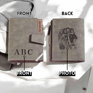 Cartera personalizada para hombre / Cartera de cuero personalizada / Cartera minimalista delgada / Cartera de bolsillo frontal / Regalo del Día del Padre / Regalo para ella