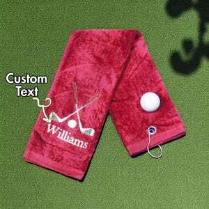 Personalized Embroidered Golf Towel | Custom Hand Towel for Him | Golf Gifts for Dad | Father&#39;s Day Gift | Gift for Golfer | Custom Towel