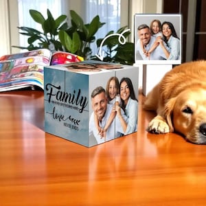 Custom Photo Cube | Personalized Puzzle Gift for Her | Custom Photo Keepsake | Anniversary or Wedding Gift | Home Decor for Couples