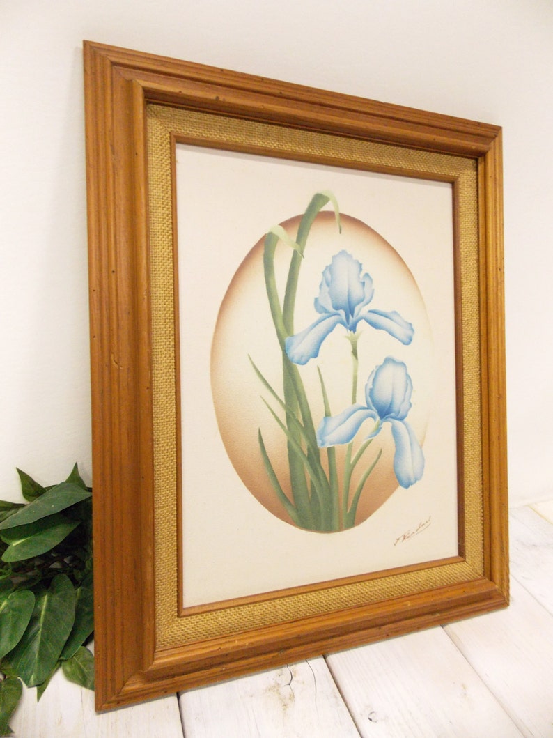 Vintage Framed Floral Painting J. Kendall Airbrush Art on Etsy