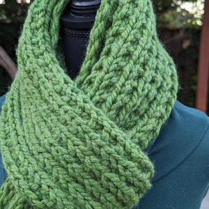 Grassy Green Hand Knit Scarf, Bright green winter scarf for women, Men's handknit scarf, MADE TO ORDER Large (10x84IN)