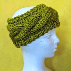 Handknit Headband in orange, pink ear warmer gift for her, headbands for girls, green women's headband, READY TO SHIP image 6