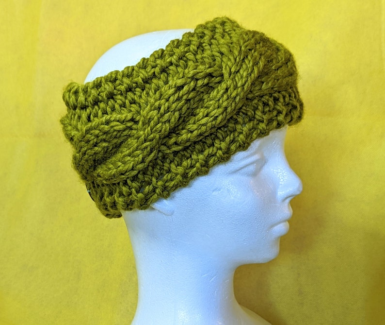 Handknit Headband in orange, pink ear warmer gift for her, headbands for girls, green women's headband, READY TO SHIP image 6