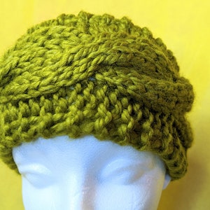 Handknit Headband in orange, pink ear warmer gift for her, headbands for girls, green women's headband, READY TO SHIP Lemongrass green