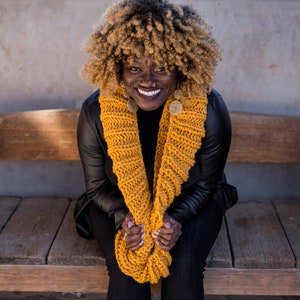 Mustard Yellow Chunky Circle Infinity Scarf, MADE TO ORDER image 5