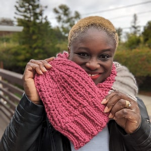 Raspberry Pink Handknit Beanie Hat, Ready to ship image 4