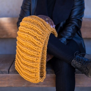 Mustard Yellow Chunky Circle Infinity Scarf, MADE TO ORDER image 3