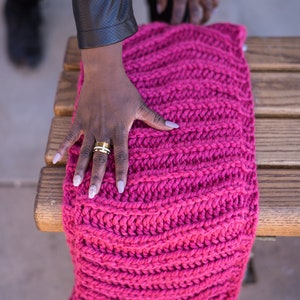 Pink Handknit Chunky Infinity Scarf MADE TO ORDER image 3