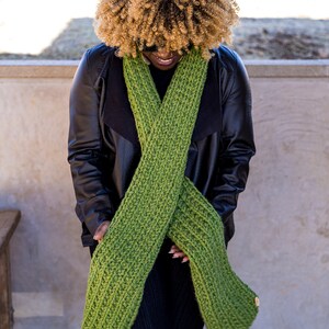 Grassy Green Hand Knit Scarf, Bright green winter scarf for women, Men's handknit scarf, MADE TO ORDER image 4